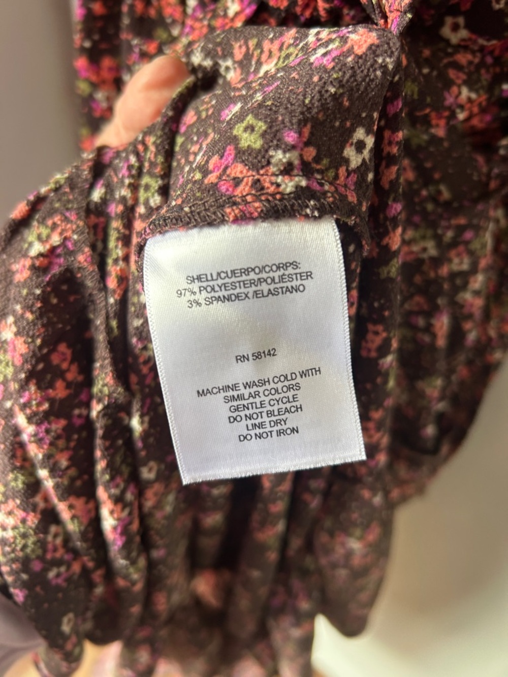 Maggy London Brown Wrap Style Midi Dress with  Floral Print - Picture 7 of 7